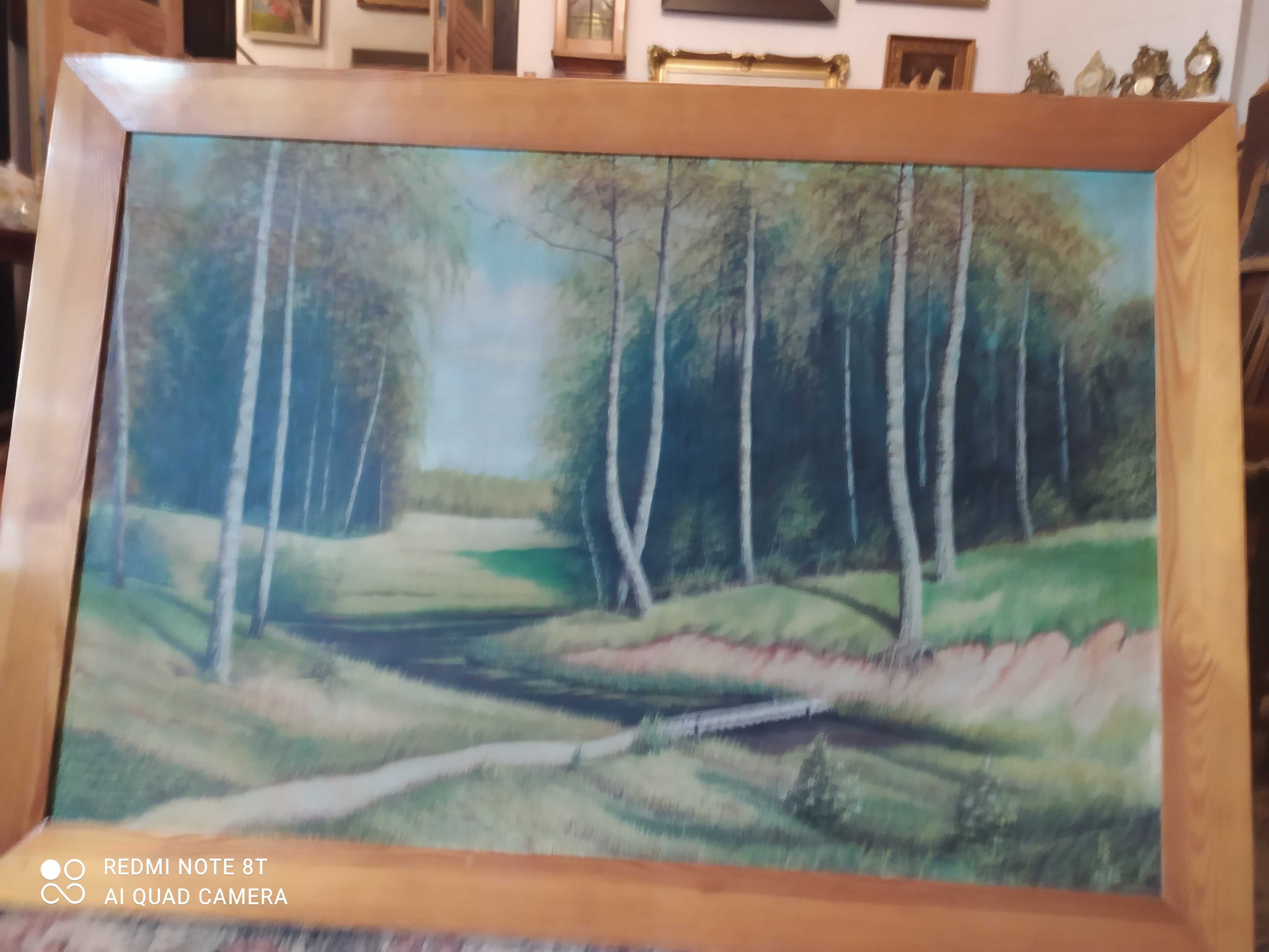 Obraz olejny malowany w ramie drewnianej