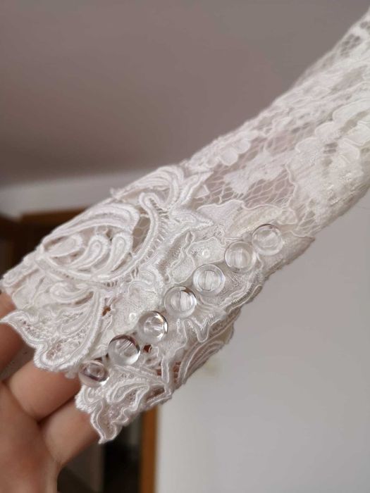 Suknia ślubna długi rękaw Aurelia 36/38 koronka