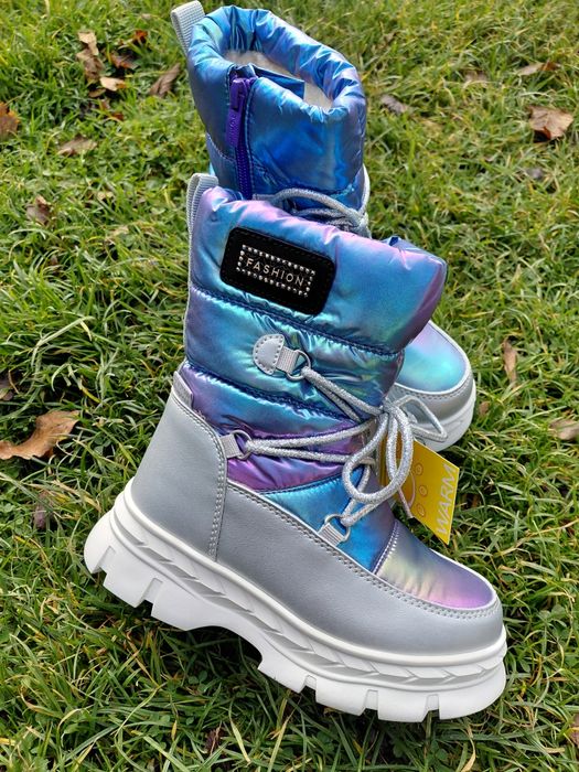Зимові дутики дутіки чоботи сапоги дівчинка 28 29 30 31 32 33 34р