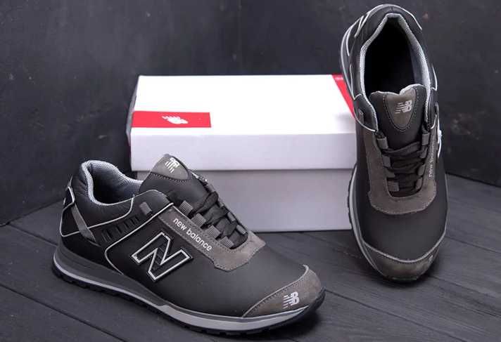 Стильные мужские кожаные кроссовки new balance блек 002 elite