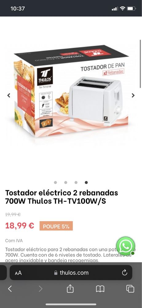 Tostador nunca usado