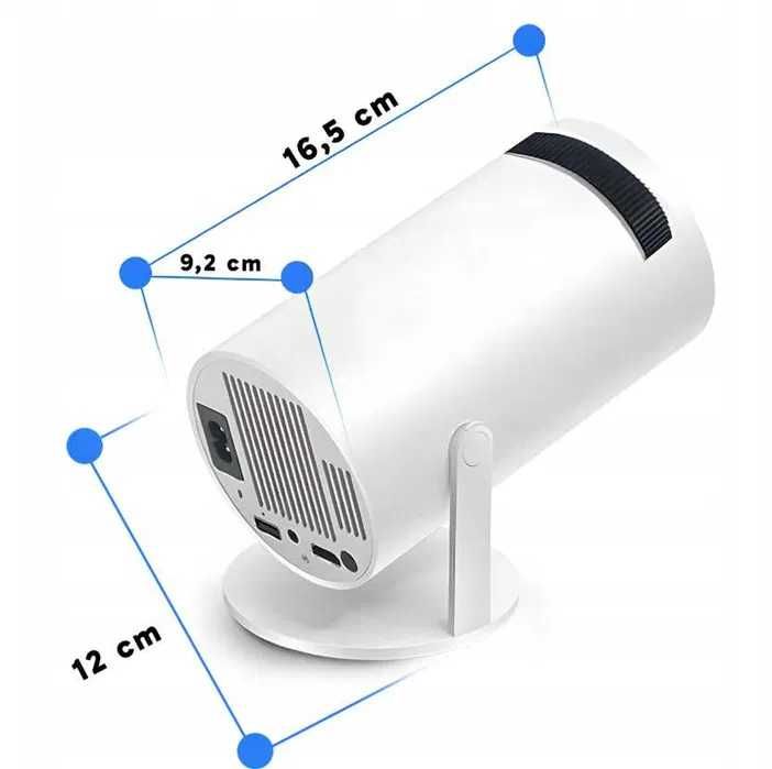 Projektor Przenośny Smart 4K WiFi Android z Głośnikiem BT 5.0 Nowy