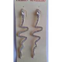 Серьги Змеи серебристые Fashion Jewellery