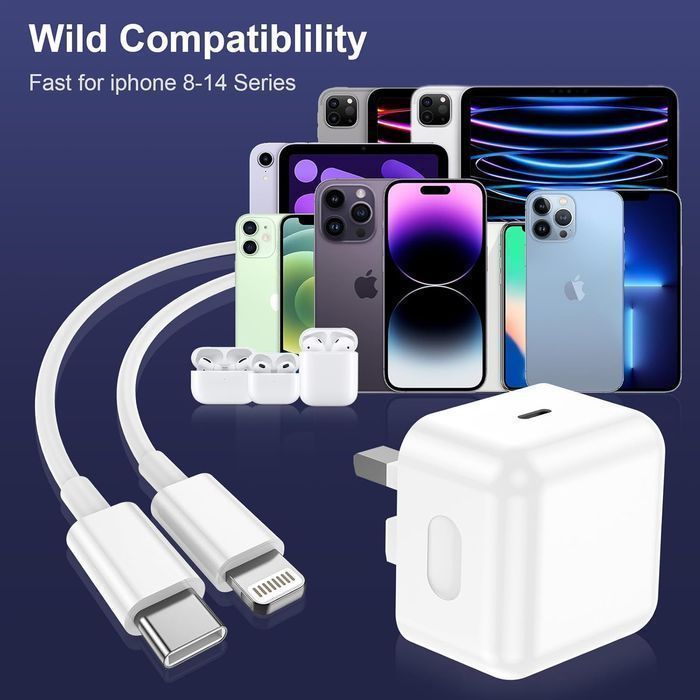 Ładowarka Iphone'a  2Pack Szybka Ładowarka Z Usb C Do Lightning