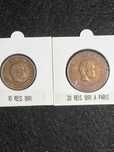 Moedas D. Carlos I ( Bronze ) 10 Reis 1891 e 20 Reis 1891(A)