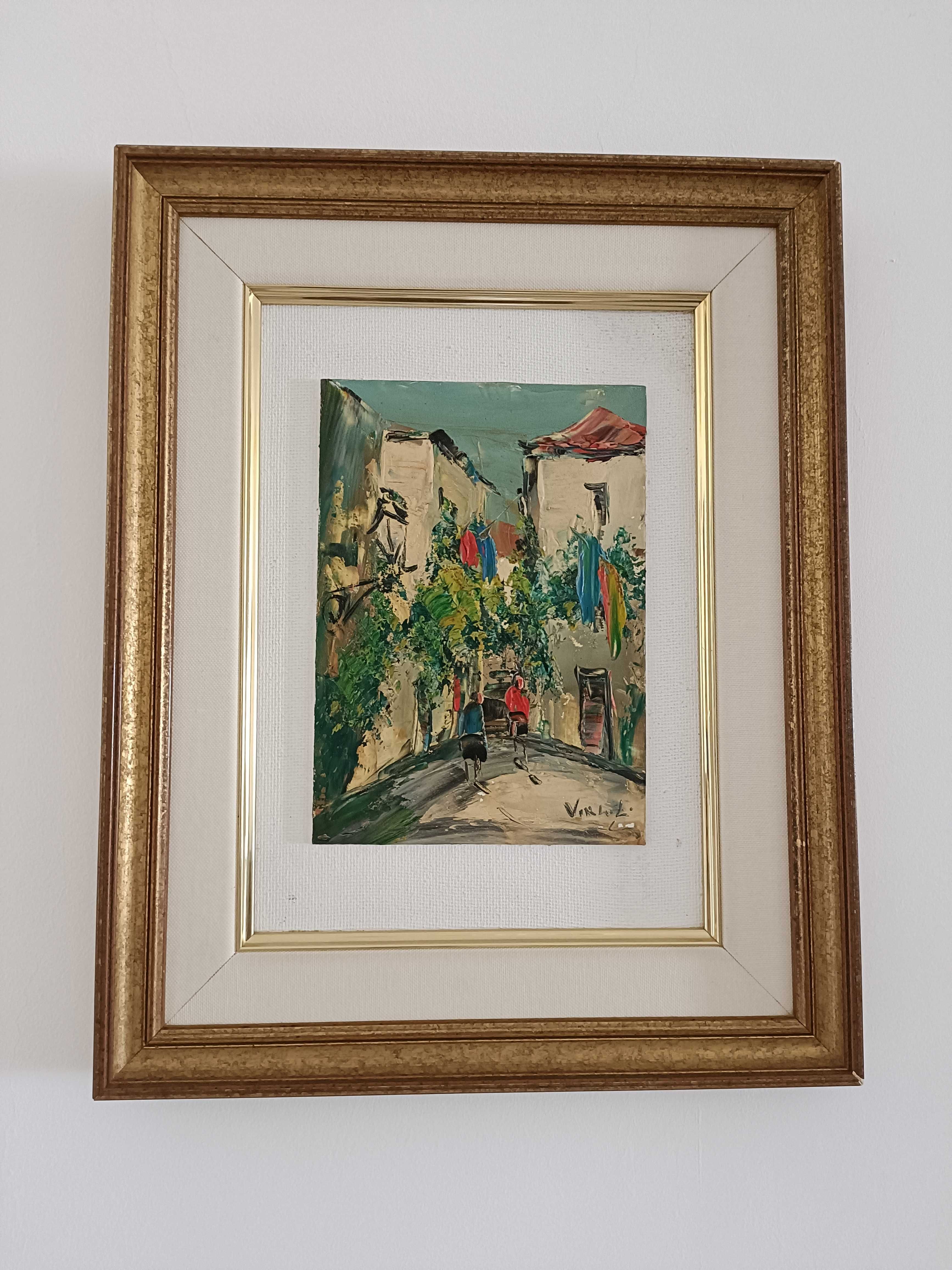 Quadro a óleo com moldura