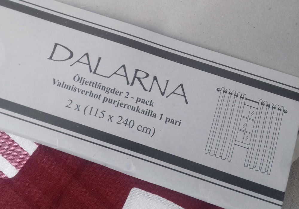 Zasłony z piękną grafiką konik Dalarna  gruba bawełna