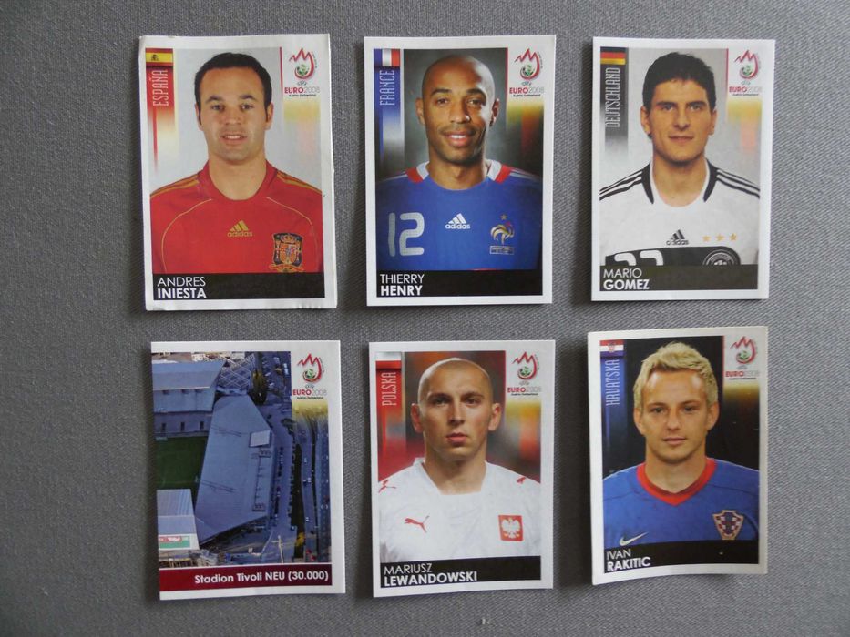 Cromos Panini Europeus 2008, 2012, 2016 e 2020