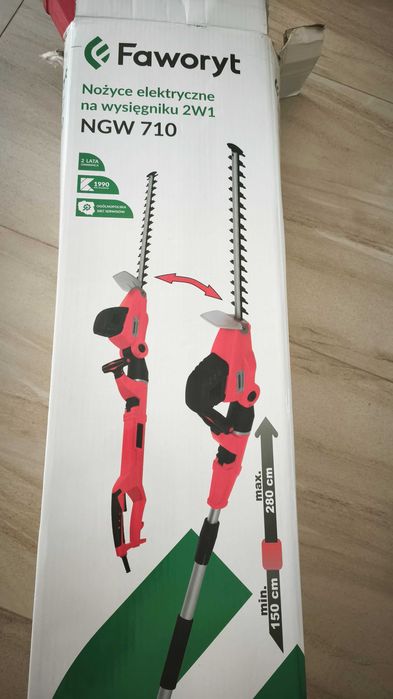 Nożyce elektryczne na wysięgniku 2w1 NGW 710 piła do żywopłotu krzaków