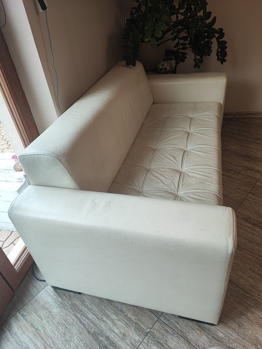 Kanapa, sofa skórzana z funkcją spania