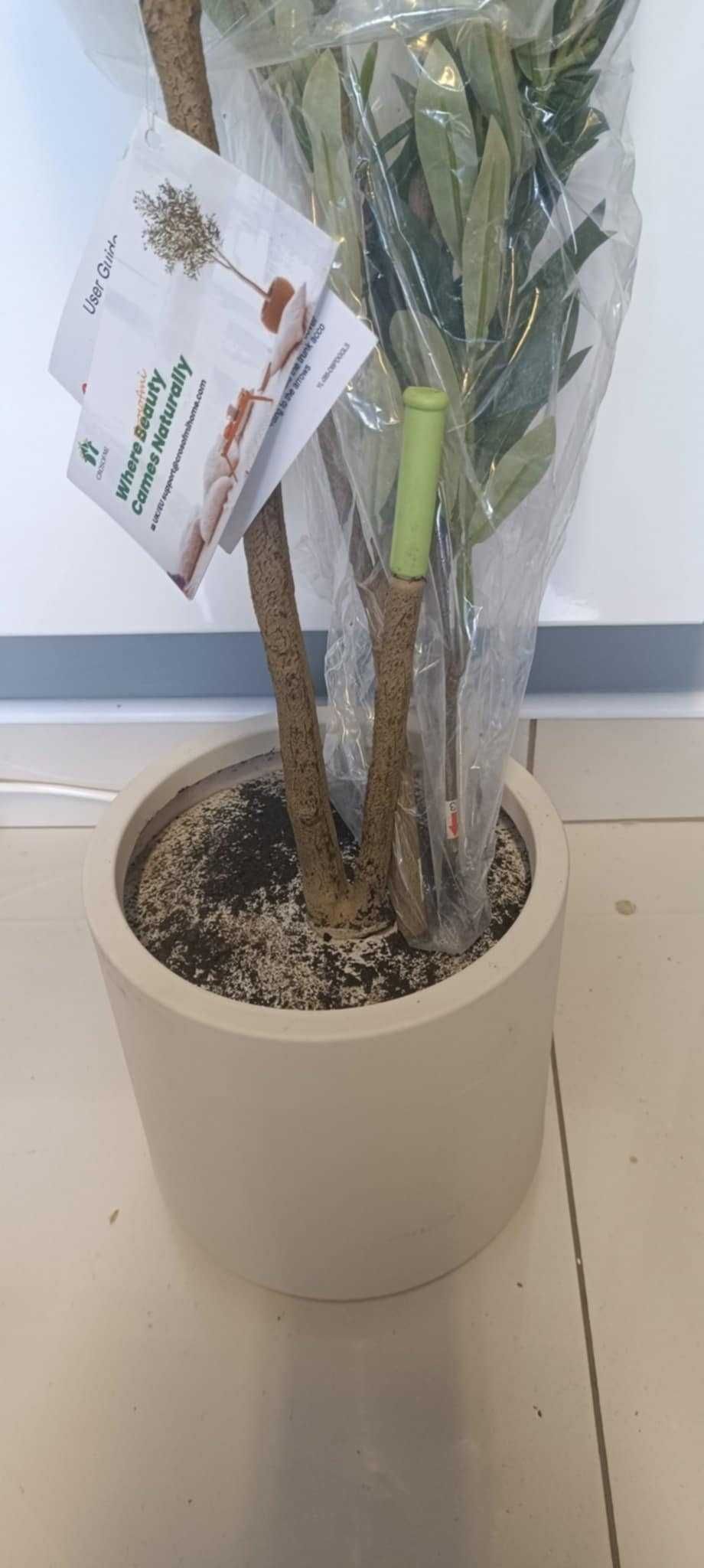 CROSOFMI sztuczne drzewo oliwne 150 cm z doniczką do dekoracji