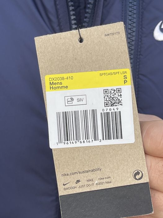 Оригінал Куртка Nike M NSW синя DX2038-410 найк на флісі оригинал S