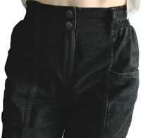 Joggery jeansy czarne spodnie