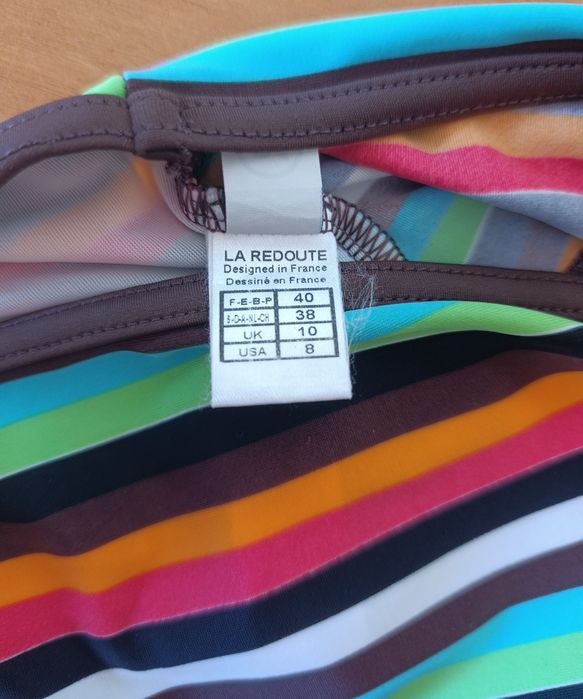 Cueca Biquíni as Riscas-Hot Pants/Cintura Alta-40- La Redoute