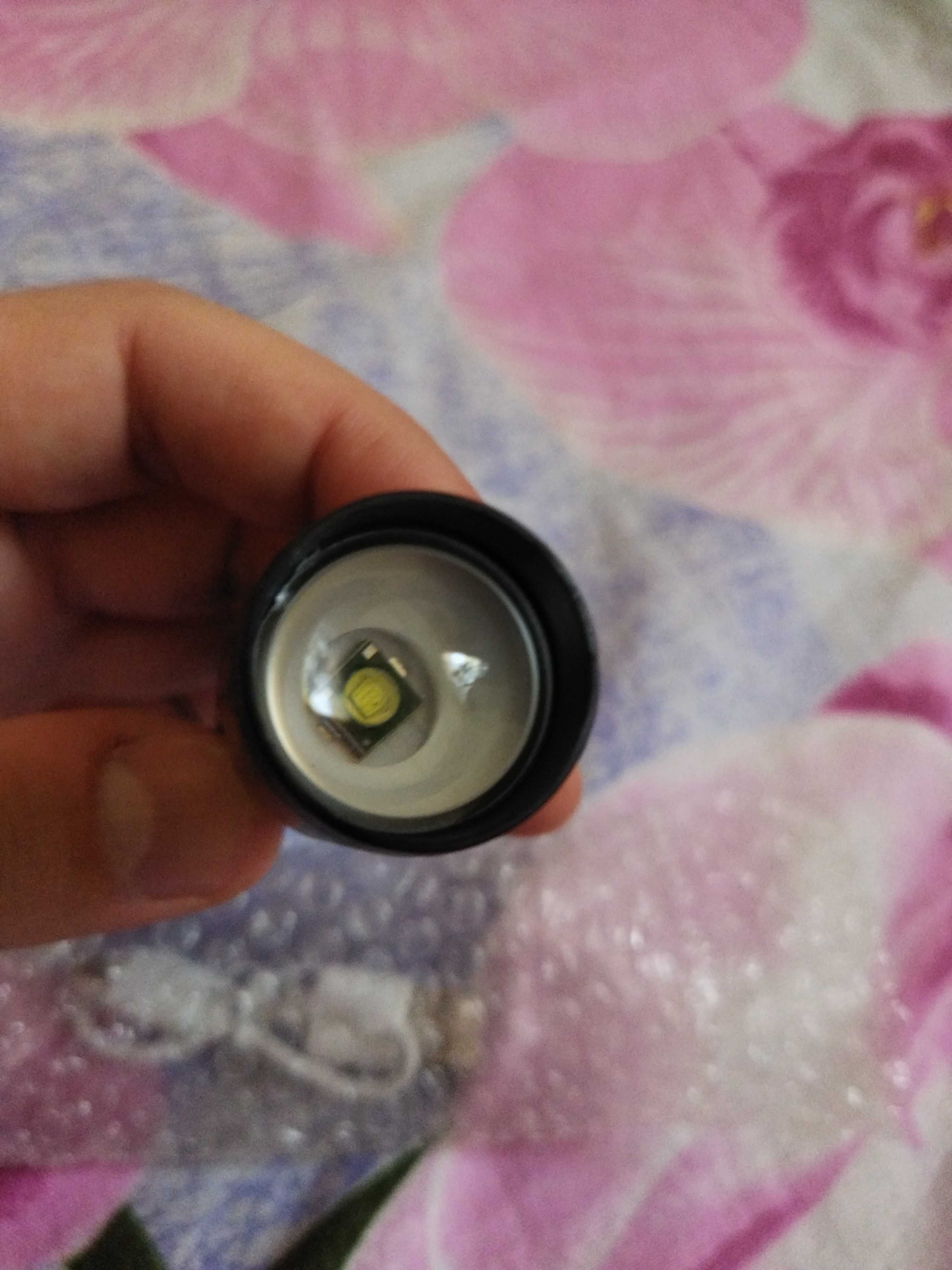 Ліхтар ручний з боковим діодом+ кабель ЮСБ для зарядки у подарунок