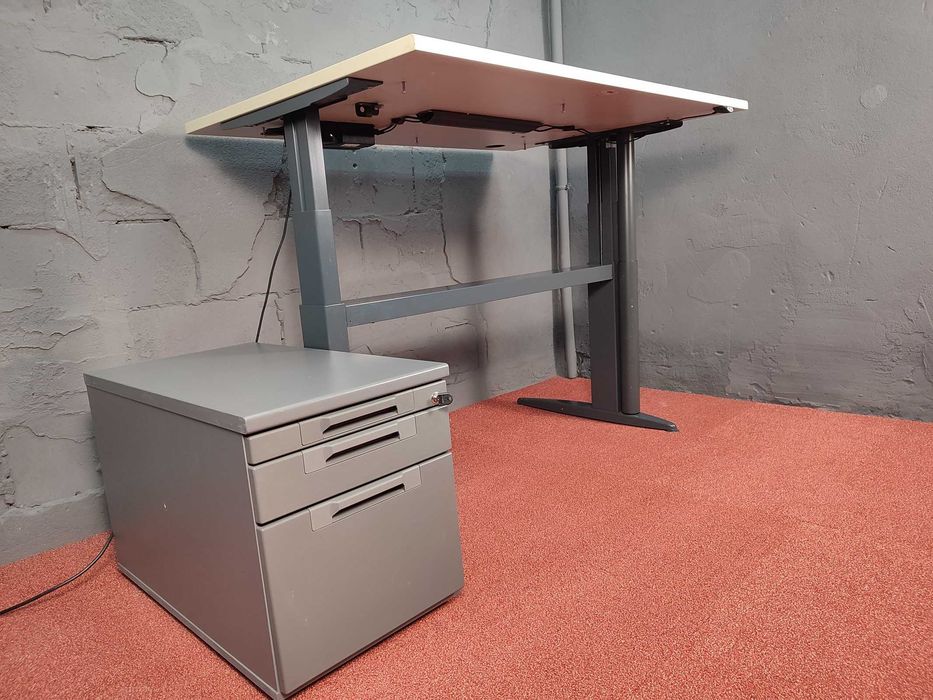 Biurko elektryczne szafka na kółkach zestaw pracy biurowej home office