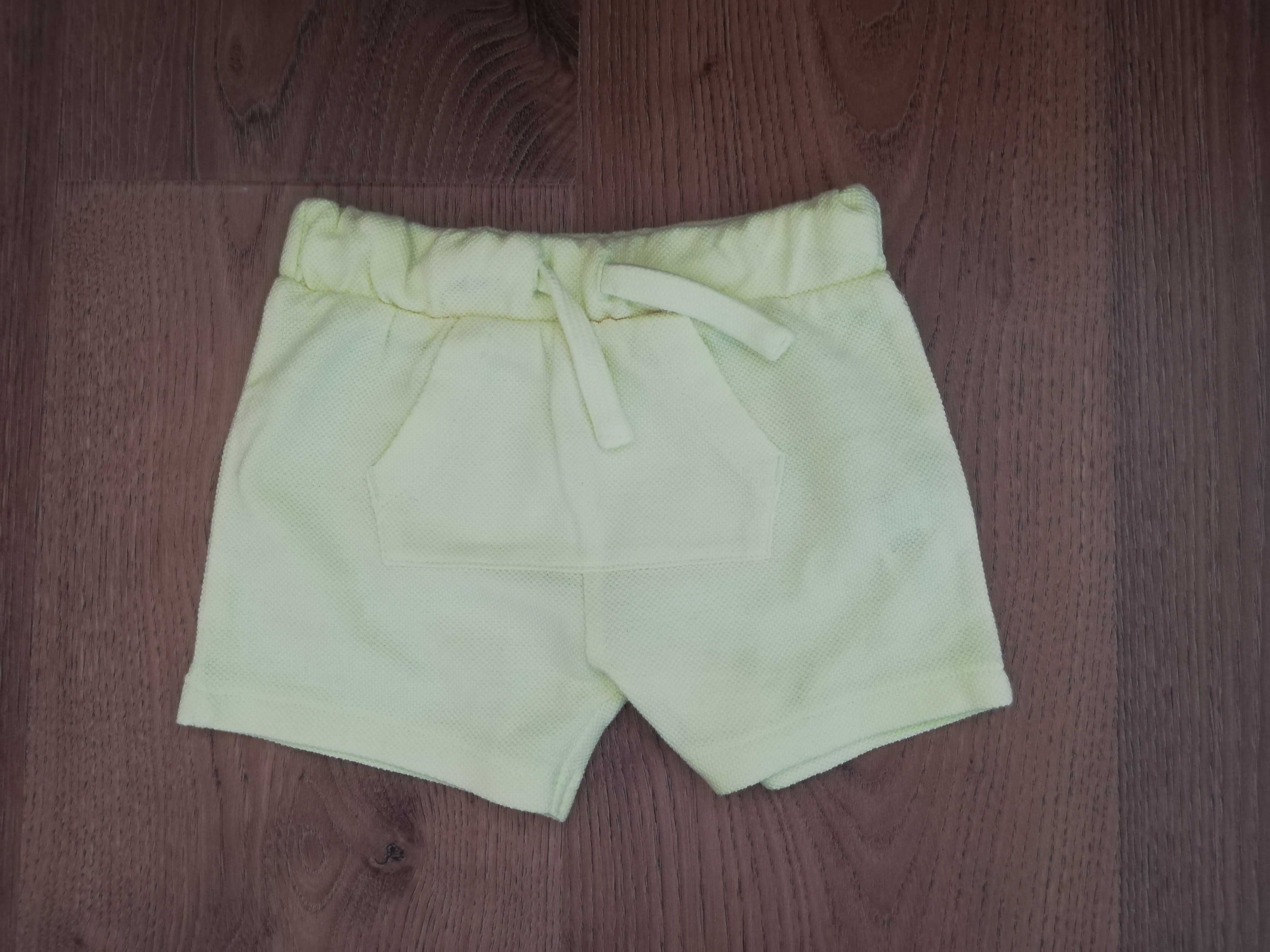 Spodenki neonowe limonkowe F&F 6-9 m'cy