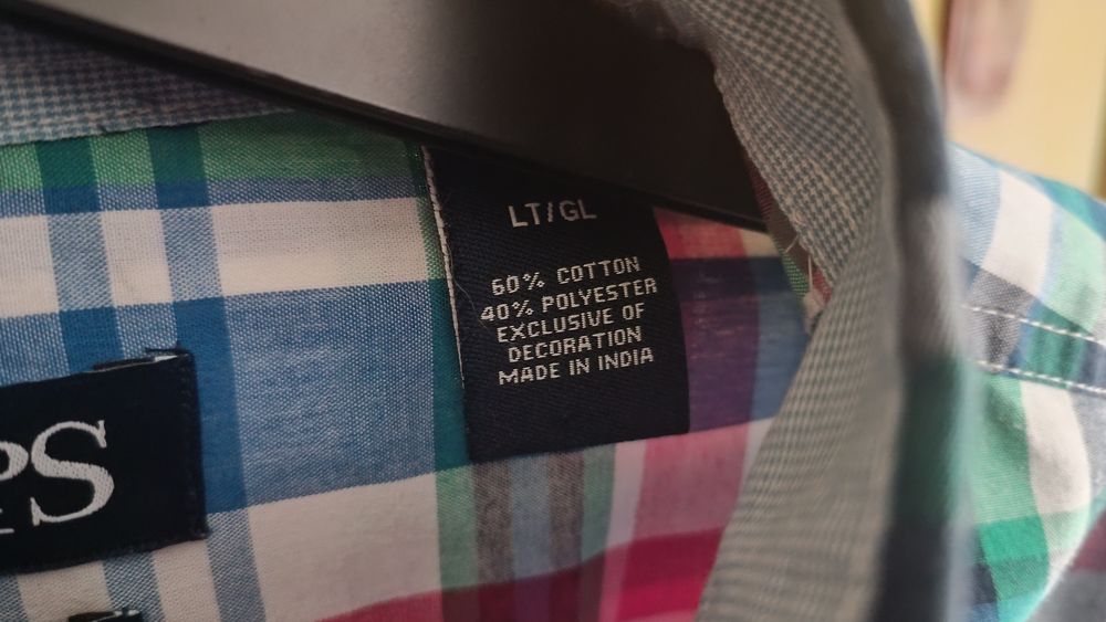 Chaps  firmowa męska koszula krata rozmiar Lt/Gl