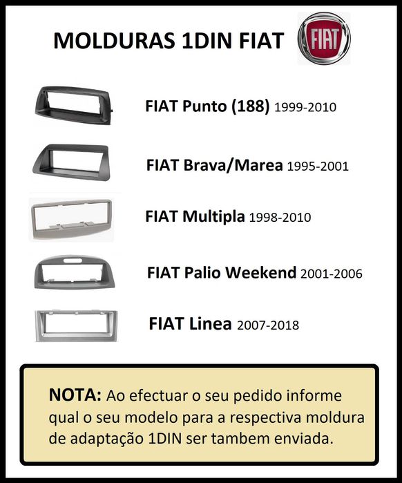 Rádio 1DIN Android • FIAT Punto Brava Marea Linea Palio Multipla • GPS