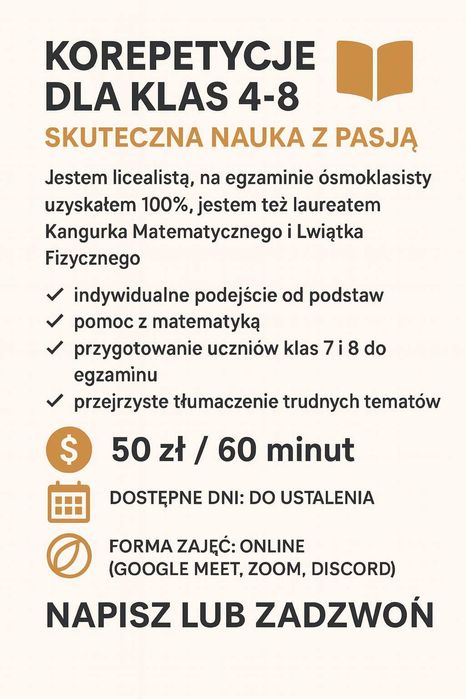 Korepetycje z matematyki - Przygotowanie do egzaminu ósmoklasisty