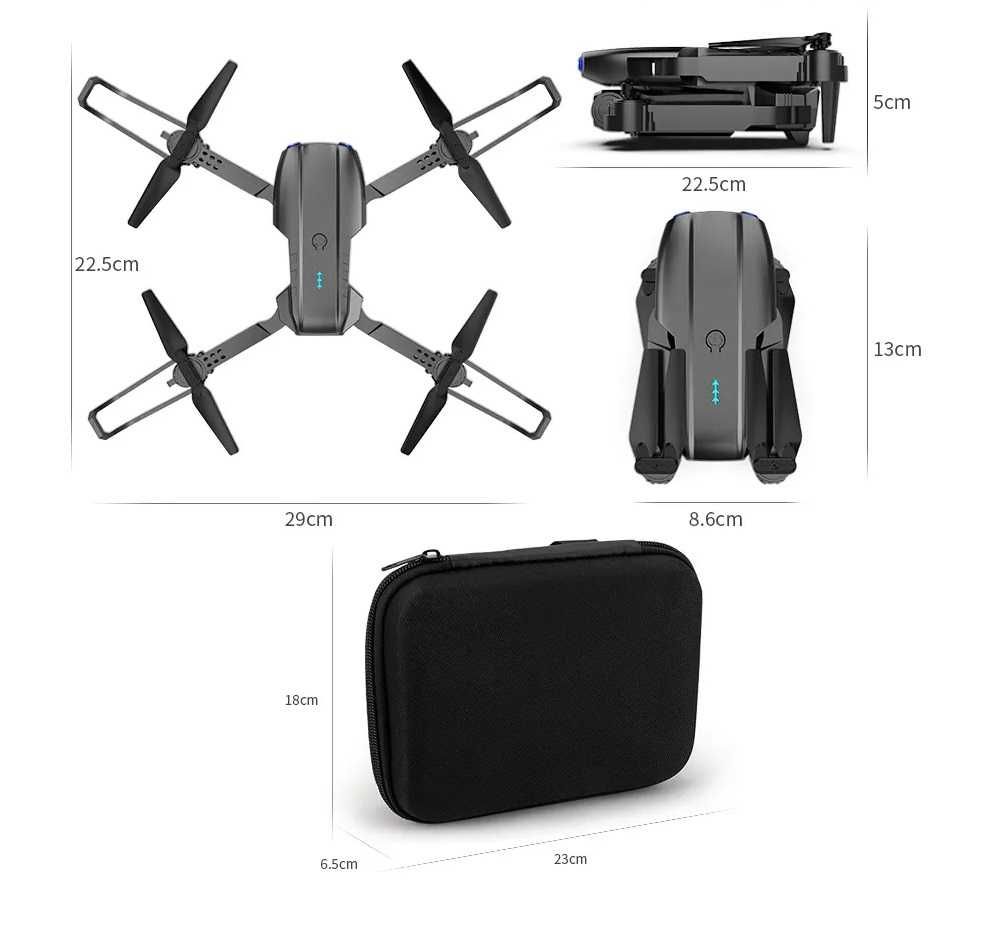 Dron E99  2x Kamera 4K Zawis Unikanie Przeszkód WIFI Torba Pilot Led