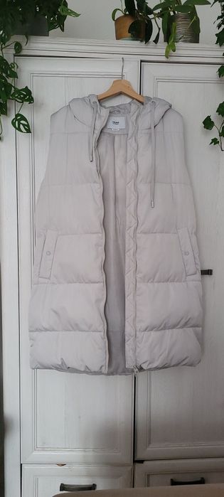 Pikowana długa kamizelka z kapturem #XL