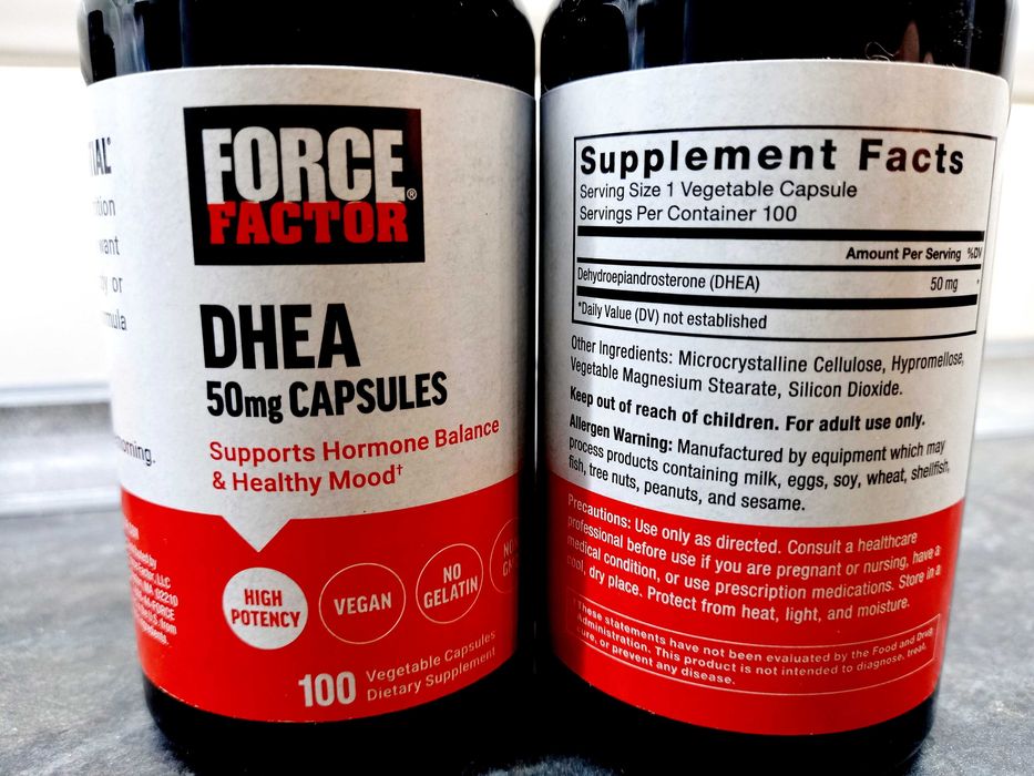 Force Factor, DHEA 50 мг (100 капс.), ДГЭА, дегидроэпиандростерон ДГЕА