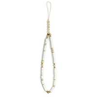 Guess Zawieszka Gustpearw Phone Strap Biały/White Heishi Beads