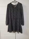 Czarna sukienka w białe kropki babydoll xs 34 sinsay