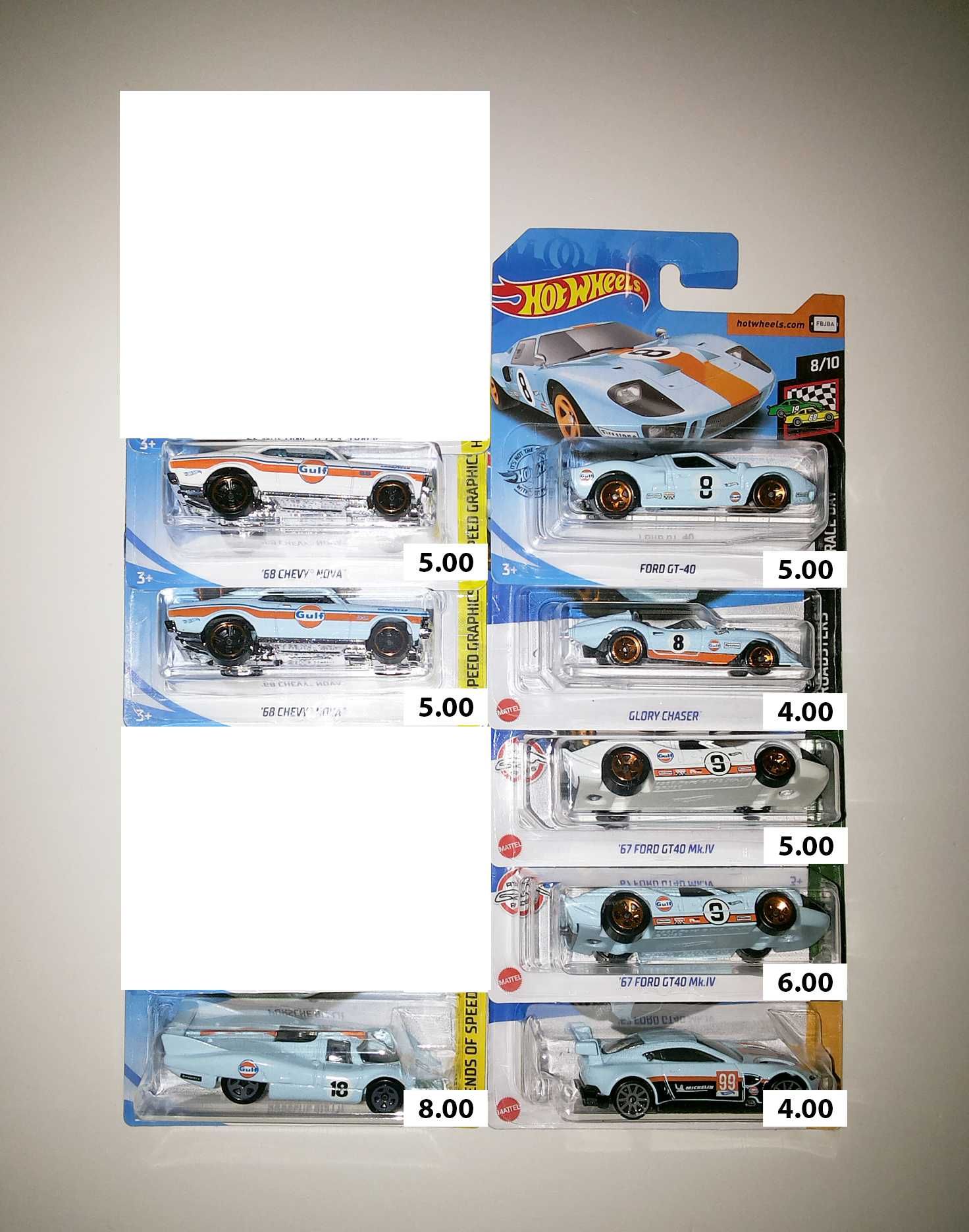 Hot Wheels - Carros de Coleção 1/64 -  Gulf - Falken - etc