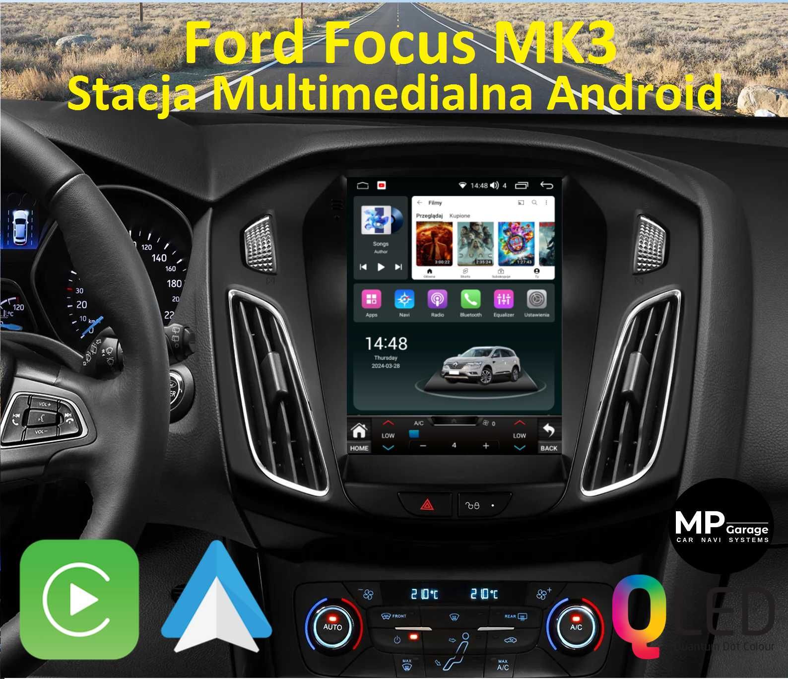 Ford Focus MK3 2011 - 2018 Nawigacja Android 4/64 Tesla CarPlay LTE