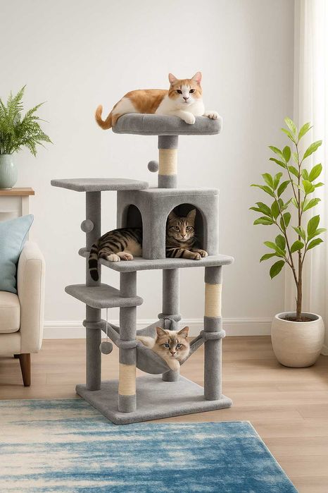 Drapak dla kota wysoki duży XXL, domek budka legowisko dla kota NOWY