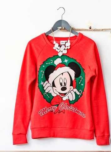 Bluza czerwona Tally weijl xxs 32 Myszka Miki Mickey świąteczna NOWA
