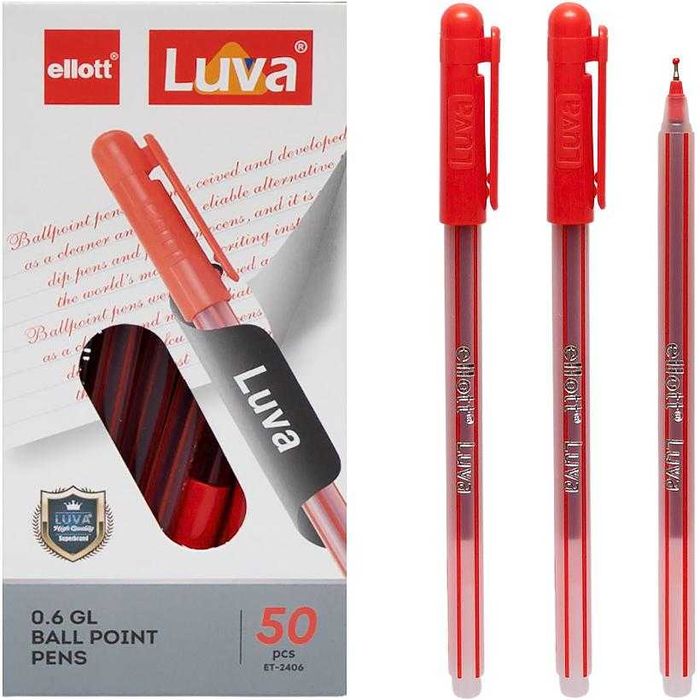 Ручка масляная -  Цвет синий красный