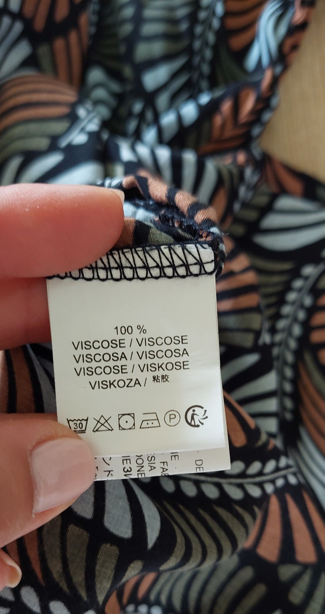 Codzienna sukienka wzory wiskoza r.44 / długi rękaw/ kieszenie