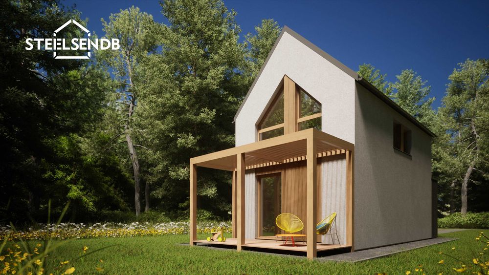 Domek całoroczny STODOŁA na konstrukcji stalowej 47,4m2