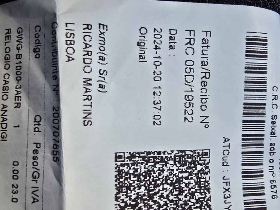 Relógio G-SHOCK solar