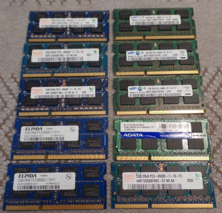 10 Memórias Ram 2Gb 2RX8 PC3 (930)