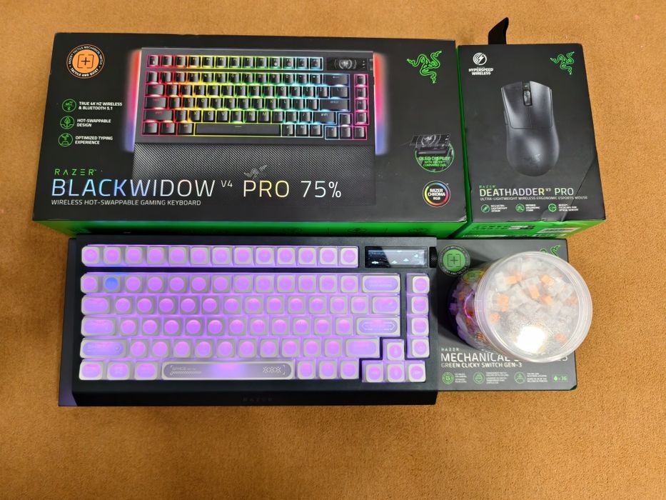 Zestaw Premium: Razer BlackWidow V4 75% (Mod) + DeathAdder V3 Pro