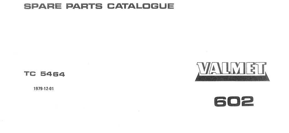 Valmet 905, 602  KATALOG CZĘŚCI