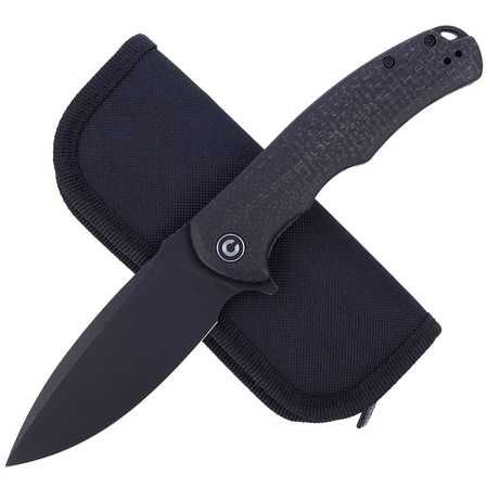 Nóż składany Civivi Praxis Black Coarse Micarta Black Stonewashed+etui