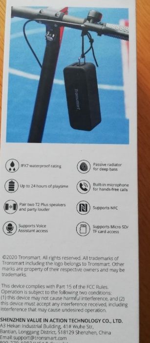 Coluna Bluetooth TRONSMART - Waterproof