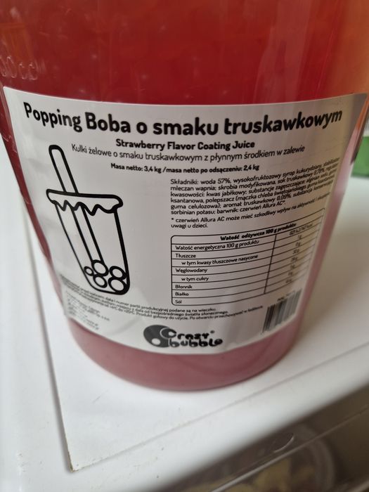Kulki popping boba Truskawka do HERBATEK bubble tea
