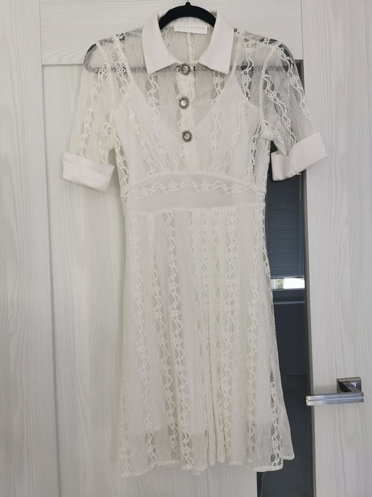 sukienka letnia koronkowa xs sugarfree biała