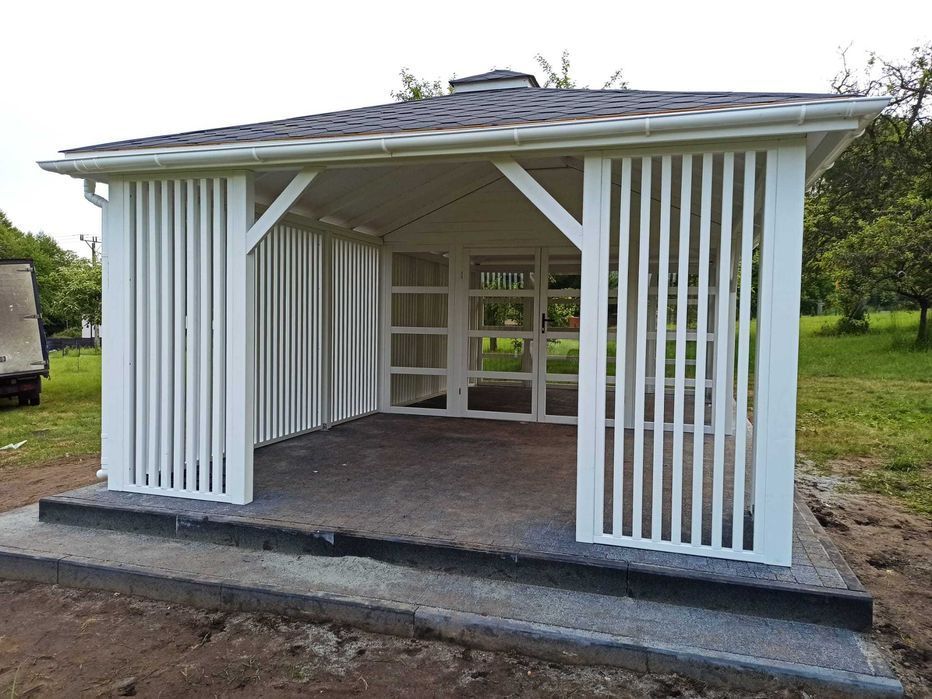 Altana ogrodowa z tarasem Ogród zimowy z altaną 8x4