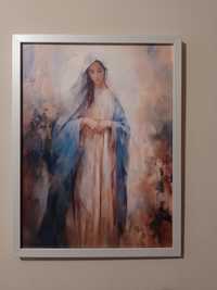 Obraz Matka Boska religijny sakralny pamiątka w ramie 42x32cm
