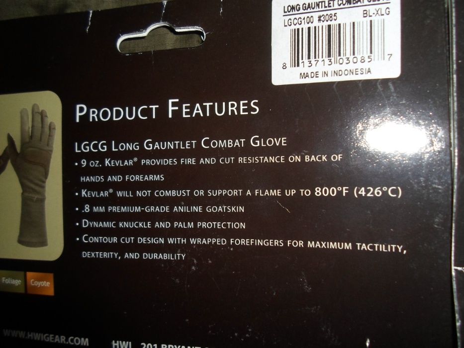 Rękawice HWI LGCG Long Gaunlet Combat Glove r.XL Wojska Specjalne