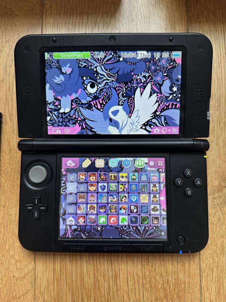 3DS XL + Caixa (Desbloqueada, 128Gb, Todos os Pokemon/Mario/Zelda/etc)