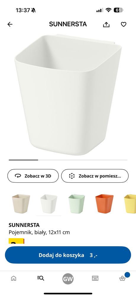 Drążek z haczykami i 4 pojemnikami nowy ikea sunnersta