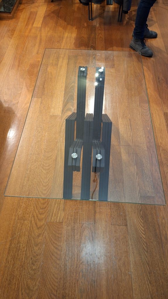 Mesa centro apoio sala estar única robusta vidro temperado grosso